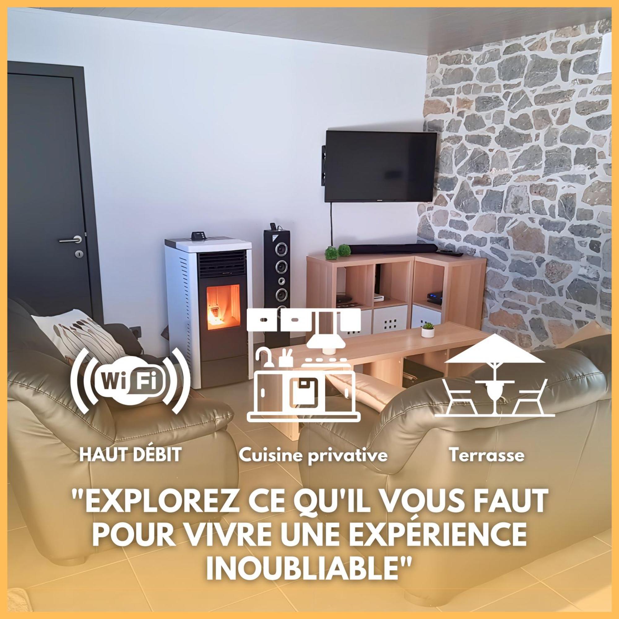 Au Chant Des Roches - Parking - Wifi - Terrasse - Chambres Familiales - 세르퐁텐느 외부 사진